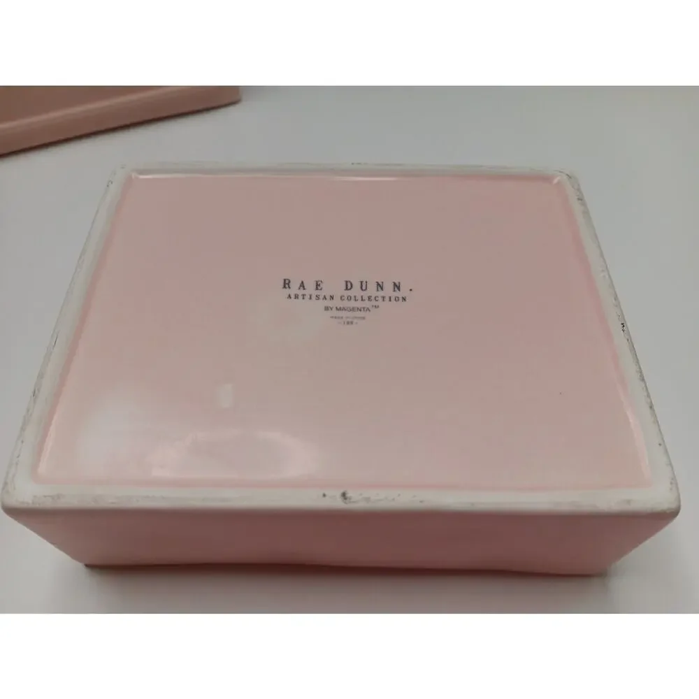 Rae Dunn Ceramic Jewlery Box Light Pink See Description
